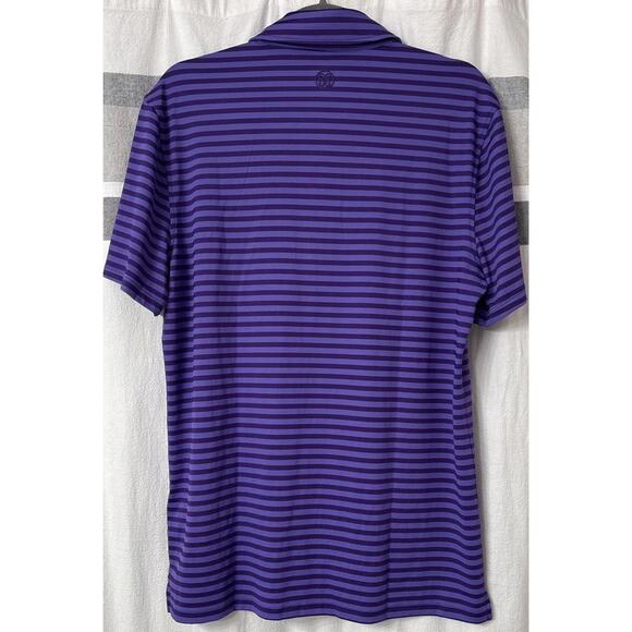 NWT G/FORE Golf Polo Shirt Mens Medium Purple Striped $110 Perforated Tech Jerse - Picture 3 of 10